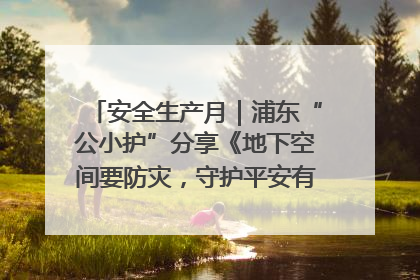 安全生产月｜浦东“公小护”分享《地下空间要防灾，守护平安有我在》安全谣
