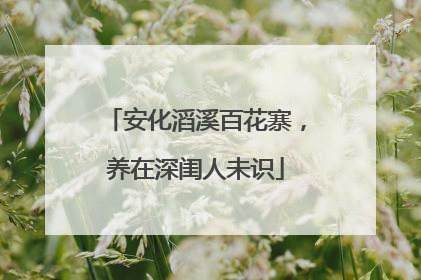 安化滔溪百花寨，养在深闺人未识
