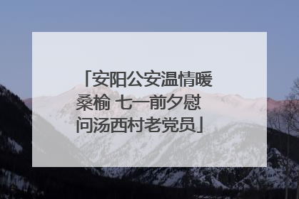 安阳公安温情暖桑榆 七一前夕慰问汤西村老党员