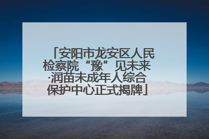 安阳市龙安区人民检察院“豫”见未来·润苗未成年人综合保护中心正式揭牌