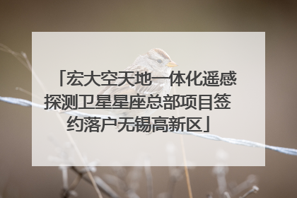 宏大空天地一体化遥感探测卫星星座总部项目签约落户无锡高新区