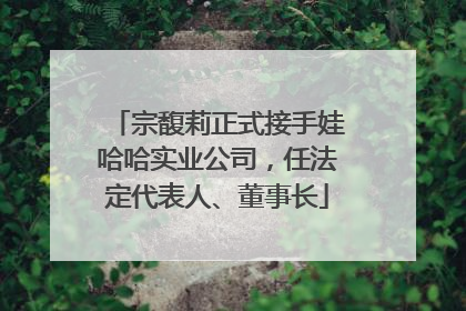 宗馥莉正式接手娃哈哈实业公司，任法定代表人、董事长