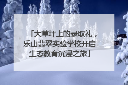 大草坪上的录取礼，乐山翡翠实验学校开启生态教育沉浸之旅