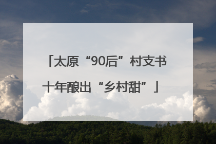 太原“90后”村支书十年酿出“乡村甜”