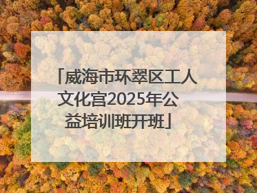 威海市环翠区工人文化宫2025年公益培训班开班