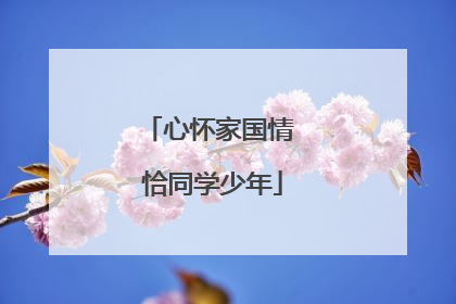 心怀家国情 恰同学少年