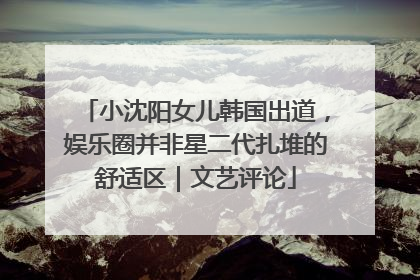 小沈阳女儿韩国出道，娱乐圈并非星二代扎堆的舒适区｜文艺评论