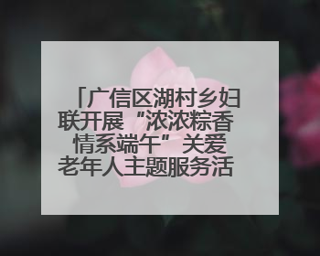 广信区湖村乡妇联开展“浓浓粽香 情系端午”关爱老年人主题服务活动（图）