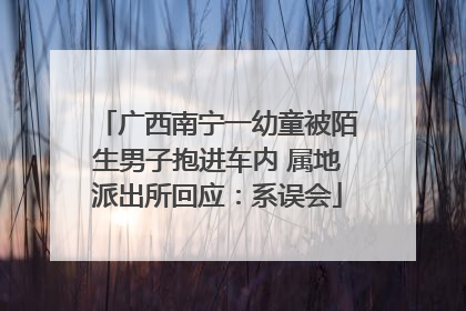 广西南宁一幼童被陌生男子抱进车内 属地派出所回应：系误会