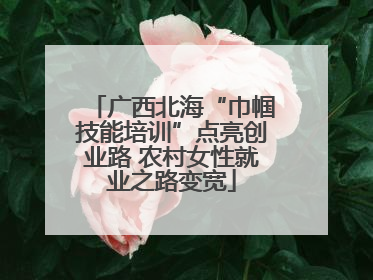 广西北海“巾帼技能培训”点亮创业路 农村女性就业之路变宽
