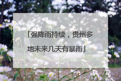 强降雨持续，贵州多地未来几天有暴雨