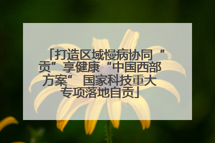 打造区域慢病协同“贡”享健康“中国西部方案” 国家科技重大专项落地自贡