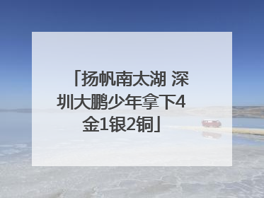 扬帆南太湖 深圳大鹏少年拿下4金1银2铜