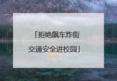拒绝飙车炸街 交通安全进校园