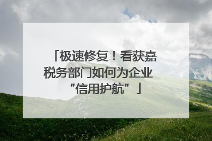 极速修复！看获嘉税务部门如何为企业“信用护航”