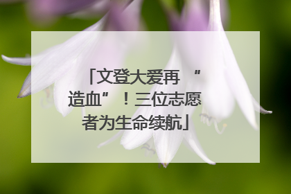 文登大爱再 “造血”！三位志愿者为生命续航