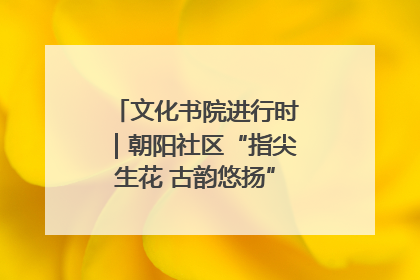 文化书院进行时｜朝阳社区“指尖生花 古韵悠扬”公益课堂开课了