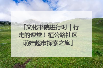 文化书院进行时｜行走的课堂！桓公路社区萌娃超市探索之旅