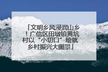 文明乡风浸润山乡！广信区田墩镇黄坑村以“小切口”绘就乡村振兴大图景