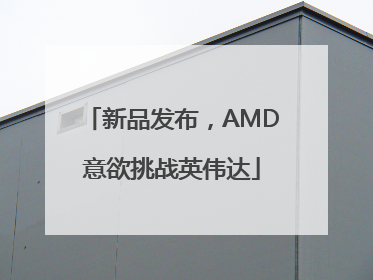 新品发布，AMD意欲挑战英伟达