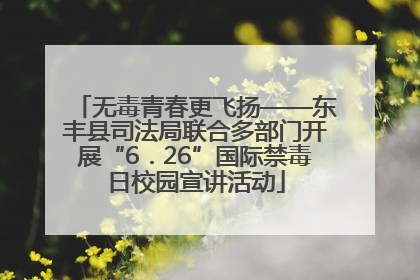 无毒青春更飞扬——东丰县司法局联合多部门开展“6．26”国际禁毒日校园宣讲活动