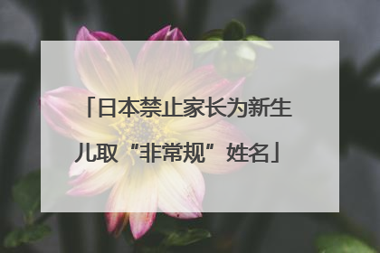 日本禁止家长为新生儿取“非常规”姓名