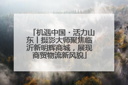 机遇中国・活力山东丨摄影大师聚焦临沂新明辉商城，展现商贸物流新风貌