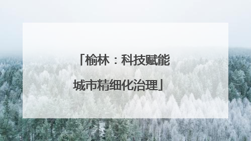 榆林：科技赋能城市精细化治理