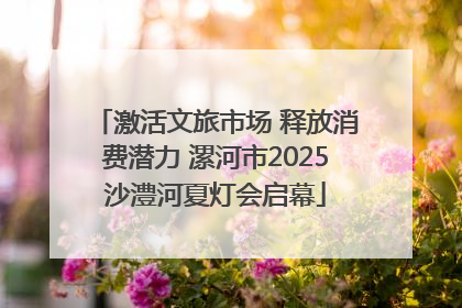 激活文旅市场 释放消费潜力 漯河市2025沙澧河夏灯会启幕