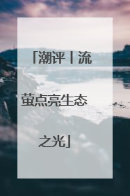 潮评丨流萤点亮生态之光