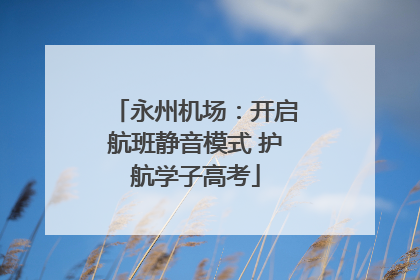 永州机场：开启航班静音模式 护航学子高考