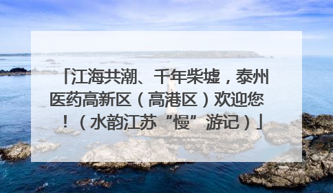 江海共潮、千年柴墟，泰州医药高新区（高港区）欢迎您！（水韵江苏“慢”游记）