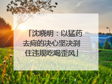 沈晓明：以猛药去疴的决心坚决刹住违规吃喝歪风