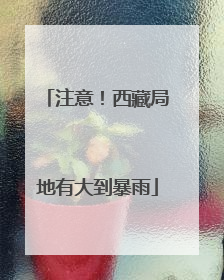注意！西藏局地有大到暴雨