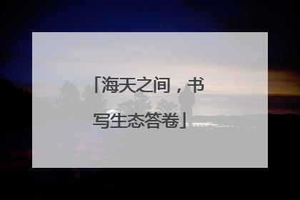 海天之间，书写生态答卷