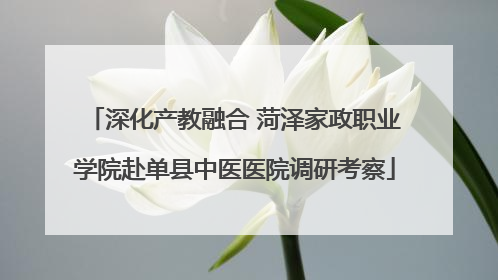 深化产教融合 菏泽家政职业学院赴单县中医医院调研考察