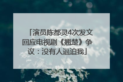 演员陈都灵4次发文回应电视剧《翘楚》争议：没有人逼迫我