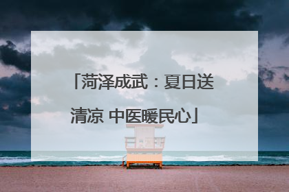 菏泽成武：夏日送清凉 中医暖民心