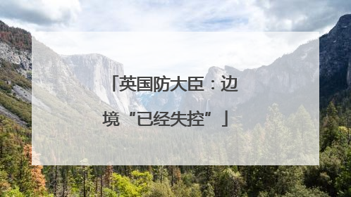英国防大臣：边境“已经失控”