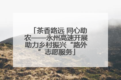 茶香路远 同心助农——永州高速开展助力乡村振兴“路外”志愿服务