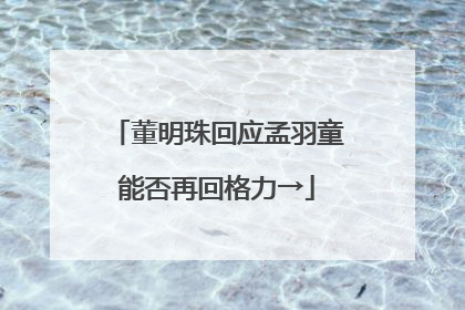 董明珠回应孟羽童能否再回格力→