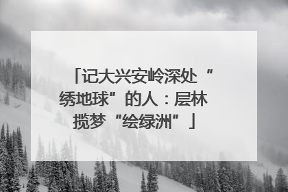 记大兴安岭深处“绣地球”的人：层林揽梦“绘绿洲”