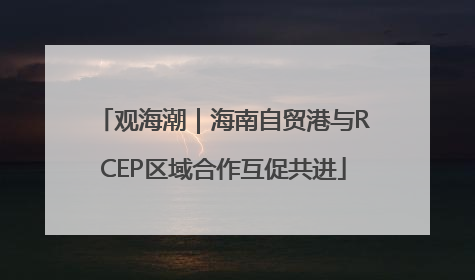 观海潮｜海南自贸港与RCEP区域合作互促共进