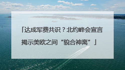 达成军费共识？北约峰会宣言揭示美欧之间“貌合神离”