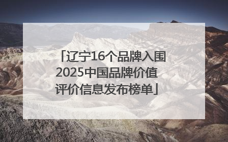 辽宁16个品牌入围2025中国品牌价值评价信息发布榜单