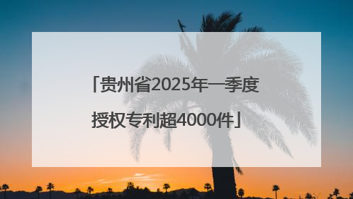 贵州省2025年一季度授权专利超4000件