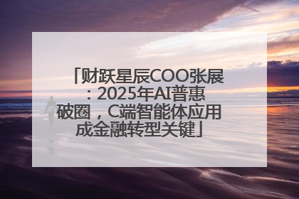 财跃星辰COO张展：2025年AI普惠破圈，C端智能体应用成金融转型关键