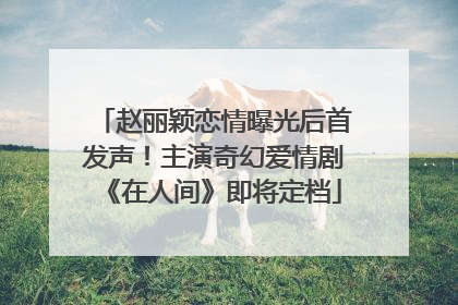 赵丽颖恋情曝光后首发声！主演奇幻爱情剧《在人间》即将定档