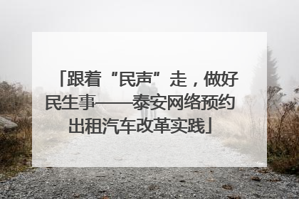 跟着“民声”走，做好民生事——泰安网络预约出租汽车改革实践