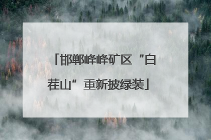 邯郸峰峰矿区“白茬山”重新披绿装